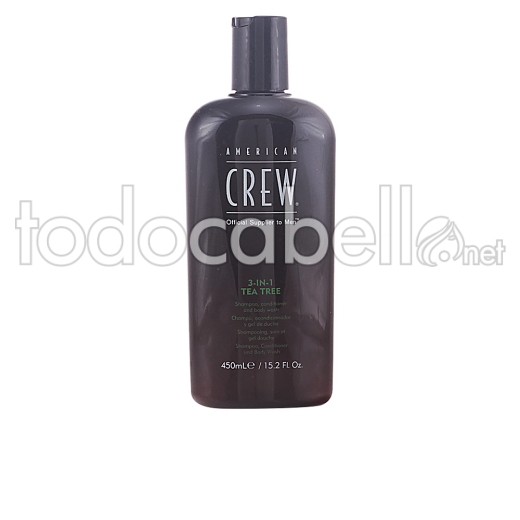 American Crew Tea Tree 3 In 1 Shampoo, Conditioner And Body Wash 450 Ml