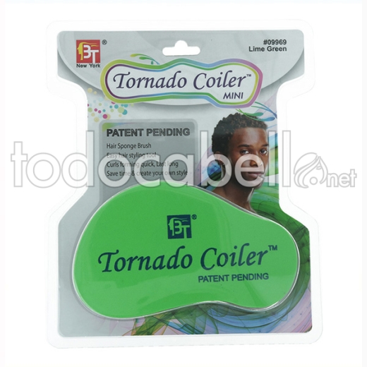 Beauty Town Tornado Coiler Mini Cepillo Esponja Verde Lima 10mm (09969)