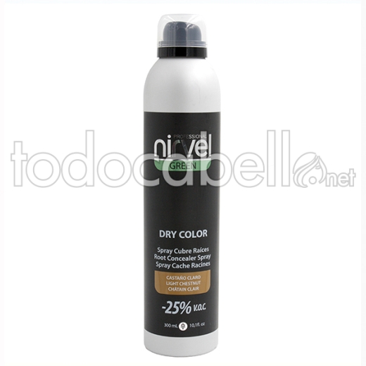 Nirvel Green Dry Color Spray CastaÑo Claro 300 Ml