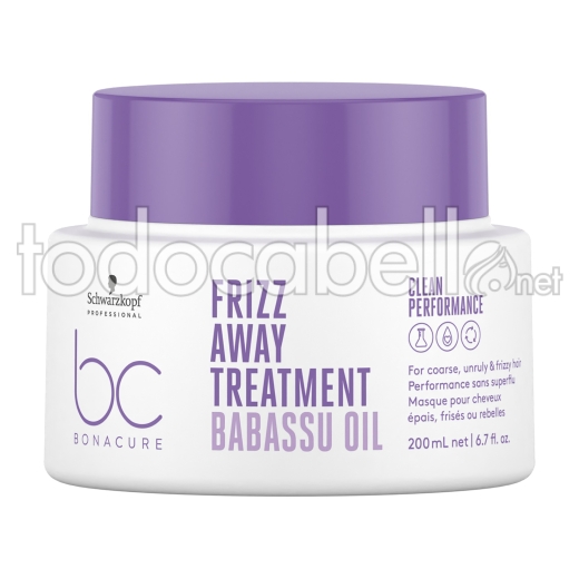 Schwarzkopf Vegan Care BC Frizz Away Tratamiento Babassu Oil anti-encrespado 200ml