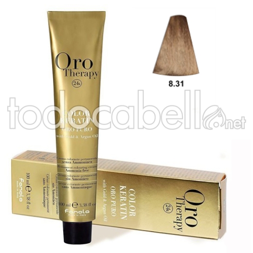 Fanola Tinte Oro Therapy "Sans ammoniaque" 8.31 Blond clair sable 100ml