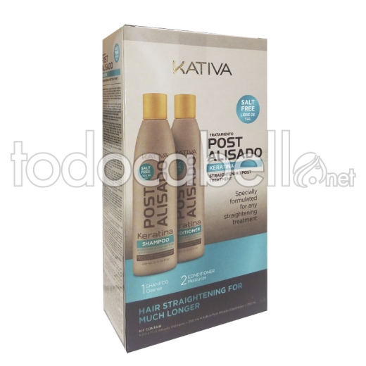 Kativa Keratina KIT kératine traitement Post-défrisage. Shampooing et revitalisant sans sel