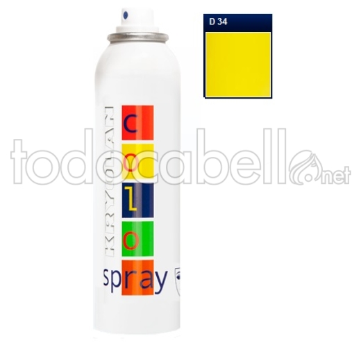 Kryolan couleur spray 150ml Popyellow D34 Fantaisie