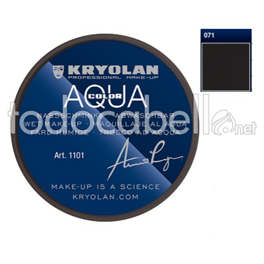 071 Aquacolor Kryolan  Deep Black eau maquillage et 8ml ref corps: 1101