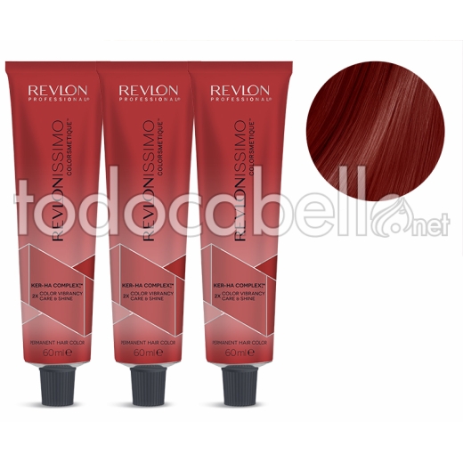 Revlon PACK 3 TINTES Revlonissimo C5 Colorsmetique 55,60 Intense rouge foncé 60ml.