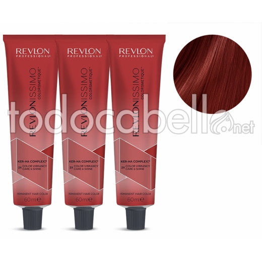 Revlon PACK 3 TINTES Revlonissimo Colorsmetique 55,64 C5 Cobrizo Intense rouge foncé 60ml.