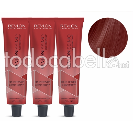 Revlon PACK 3 TINTES Revlonissimo Colorsmetique 6.65 Dark Reddish Mahogany Blonde 60ml.