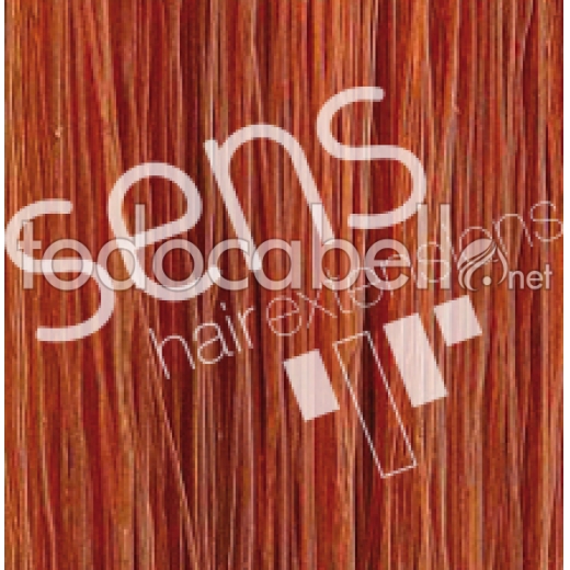 100% des extensions de cheveux naturels cousus avec 3 clips n ° 130 rougeâtre intense Blond