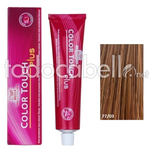 Wella Color Touch Plus 77/03 Tint Blond Mi-longs Naturel Or 60ml