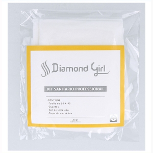 Diamond Girl Kit Sanitario Profesional (toalla, Guantes, Capa Desechable)