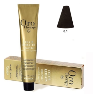 Fanola Tinte Oro Therapy "Sans ammoniaque" 6.1 Blond Foncé cendres 100ml
