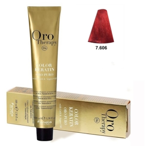 Fanola Tinte Oro Therapy "Sans ammoniaque" 7.606 Blond chaud rouge 100ml